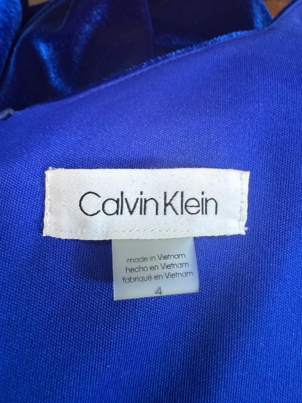 Calvin Klein Women's Sapphire Blue Flare-Sleeve Velvet Sheath Dress Size 4